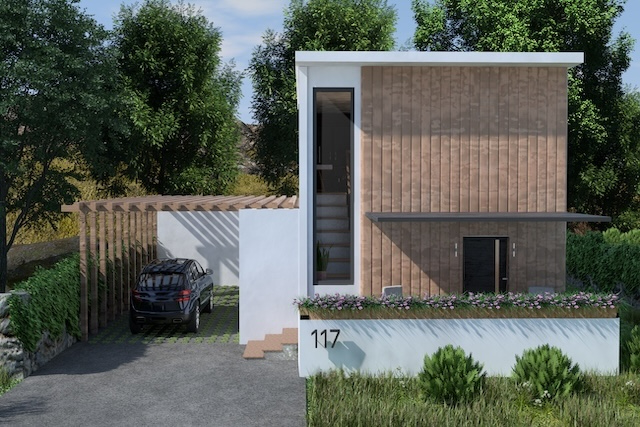 カーポートと家