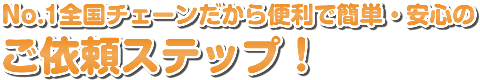 No.1全国チェーンの庭づくり屋だから便利で簡単・安心のご依頼ステップ！