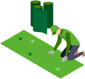 人工芝工事のイラスト