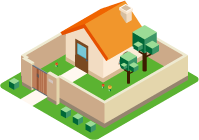 クローズド外構のイラスト