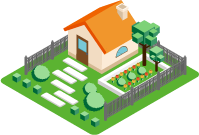 オープン外構のイラスト